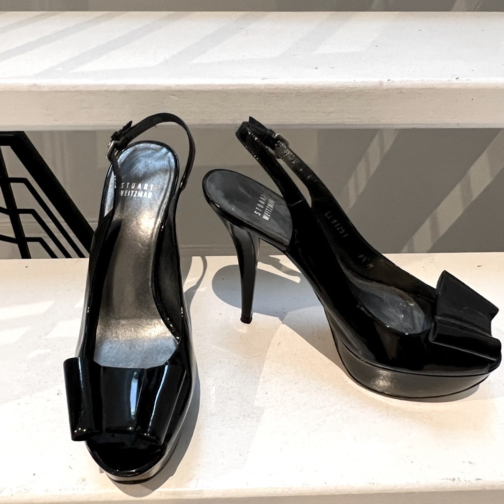 STUART WEITZMAN bow peep-toe pumps
